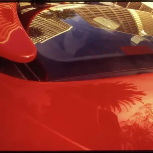 Reflections in car paintwork Santa Monica, California, USA Reflections in car paintwork Santa Monica, California, USA