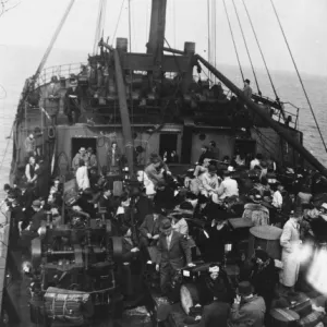 Refugees on ship WWII