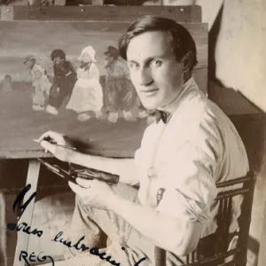 Reg Carter, artist, in his studio, Southwold, Suffolk