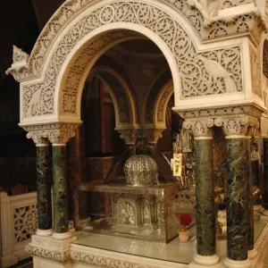 Relic of St. Andrews head on a silver carved teak. Patras