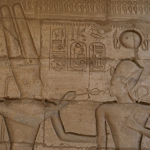 Relief depicting god Amun giving the ankh to the Pharaoh Ram