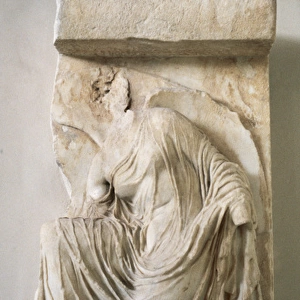 Relief depicting Nike or Victory tie his sandals. Bastion of