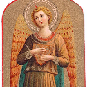 Renaissance style musical angel with zither