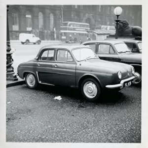 Renault Dauphine parked outside St Georges Hall, Liverpool