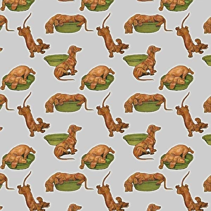 Repeating Pattern - Dog and Bowl