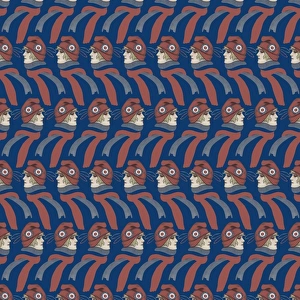 Repeating Pattern - French girl in Tricolore scarf / hat