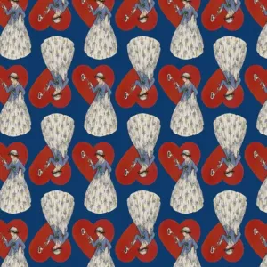 Repeating Pattern - Heart Lock in blue