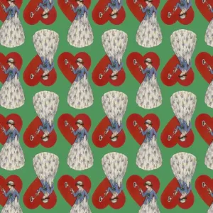 Repeating Pattern - Heart Lock in green