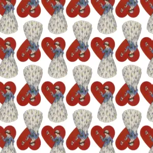 Repeating Pattern - Heart Lock in white