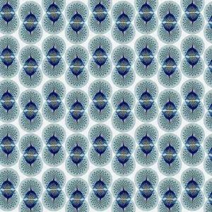 Repeating Pattern - peacocks, white