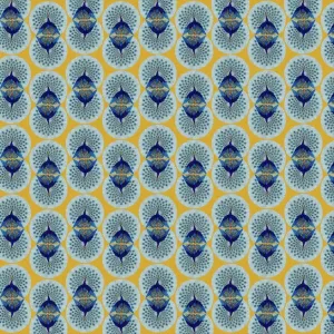 Repeating Pattern - peacocks, yellow