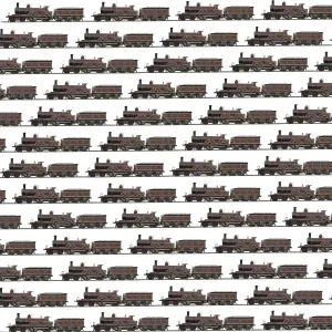 Bright Red Steam Engines Repeating Pattern Print Bright Red Steam Engines Repeating Pattern Print