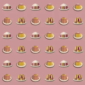 Repeating Pattern - Variety of Dessert Dishes Print Repeating Pattern - Variety of Dessert Dishes Print