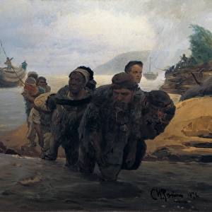 Repin, Ilya Yefimovich (1844-1930). Barge Haulers