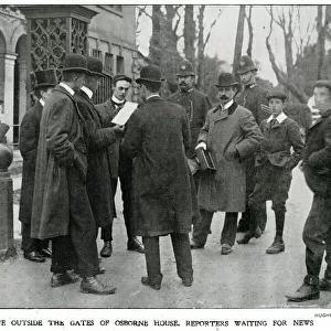 Reporters waiting for news of Queen Victoria 1901