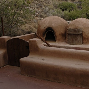 Reproduction of an old adobe ovens for making bread. Petrogl