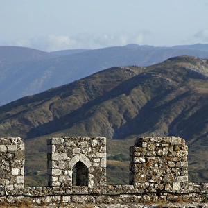 REPUBLIC OF ALBANIA. Shkodra. Detail of the Rozafa castle wa