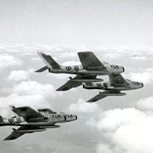 Four Republic F-84F Thunderstreaks of the Belgian Air Force