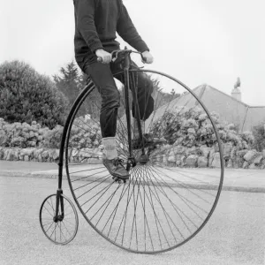 Riding a Penny Farthing bicycle