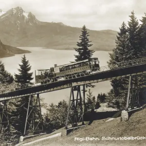 Rigi-Bahn at Schnurtobelbrucke, Switzerland