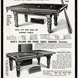 Rileys Billiard and Dining Table Combined advert 1903