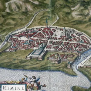 Rimini, Italy. Theatrum Orbis Terrarum by Abraham Ortelis, 1