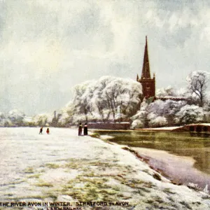 River Avon in winter, Stratford-on-Avon, Warwickshire