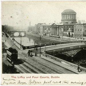 The River Liffey and Four Courts, Dublin, Ireland