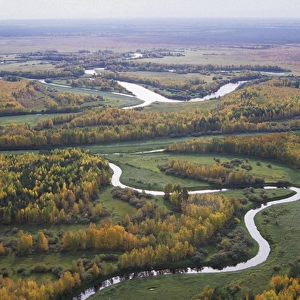 River Sosva meanders, forest and meadows (used