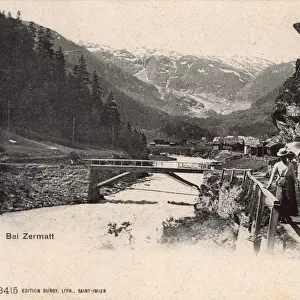 Riverside scene near Zermatt, Switzerland