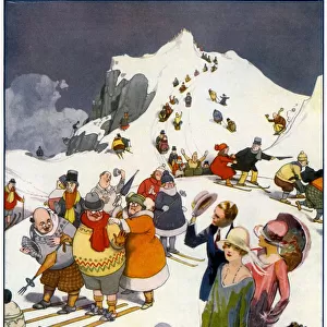 Riviera holiday makers on the piste