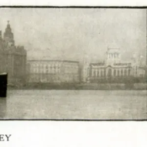 RMS Aquitania, a Cunard Line ocean liner, in the Mersey