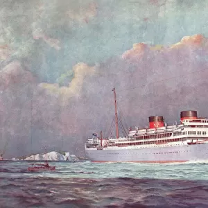 RMS Carnarvon Castle Passing the Needles, 1927