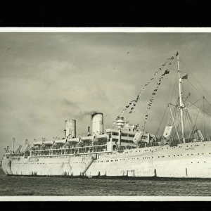 RMS Chitral, cruise ship of the P&O Line as troop ship, WW2