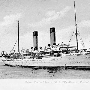 RMS Kenilworth Castle, Union Castle Line, at sea