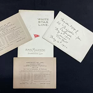 RMS Majestic, First Class passenger list and other items