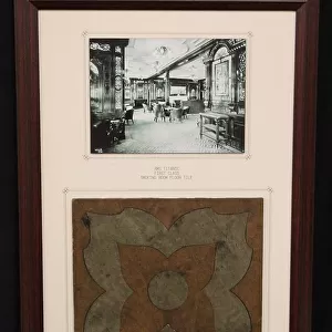RMS Titanic - framed photograph and tile