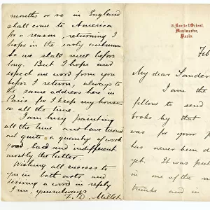 RMS Titanic - letter from passenger Francis D Millet