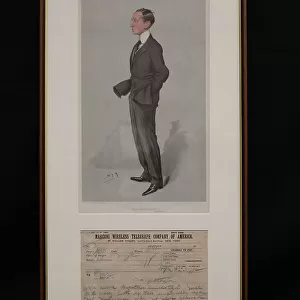 RMS Titanic - Marconi portrait with Carpathia telegram