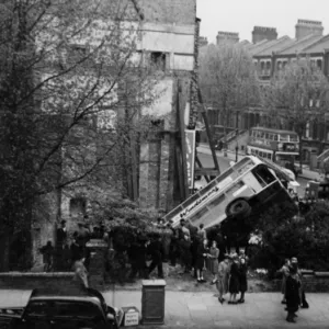 Road accident involving a bus, Elgin Avenue, London