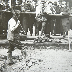 Road repairs during World War Two
