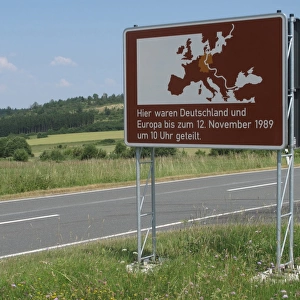 Road sign at Ullitz, Hof-Plauen, Thuringia, Germany