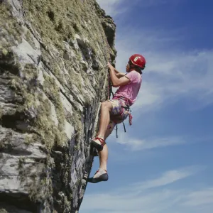 Rock climbing at Bosigran, Cornwall