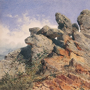 Rocks on a hill overhanging the Rhine