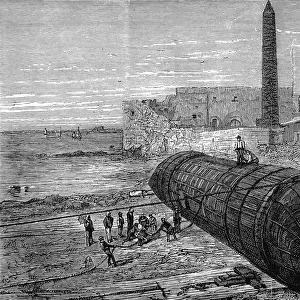 Rolling the Obelisk Ship Cleopatra down the Alexandra Beac