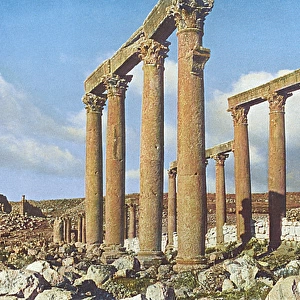 Roman colonnade at Jerash (Gerasa), Jordan, Holy Land