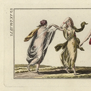 Roman dancing girls in seethrough robes