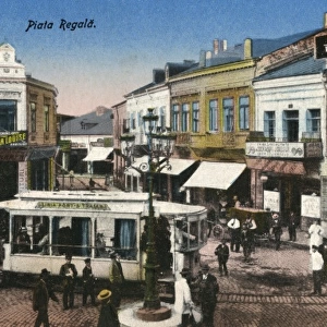 Romania - Galati - Royal Market with tram