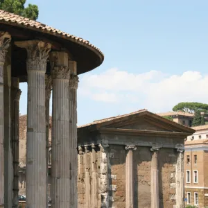 Rome. Circular Temple of Hercules Victor and Temple of the V