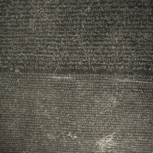 The Rosetta Stone. Demotic and Greek scripture
